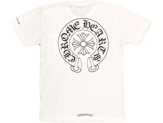 Ch*0me He**ts horse shoe logo pocket t-shirt white